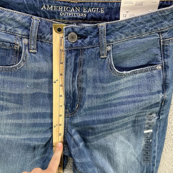 American Eagle Jeans Womens 12 Blue High Rise Tomgirl Distressed - Picture 12 of 15